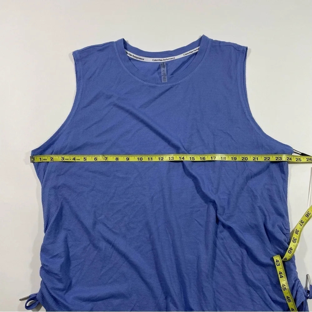 CK Calvin Klein Performance Ruched Tank Top Blue Purple - Picture 6 of 6